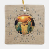 Create your own nordic family photo christmas keramisch ornament (Voorkant)