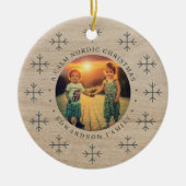Create your own nordic family photo christmas keramisch ornament (Voorkant)