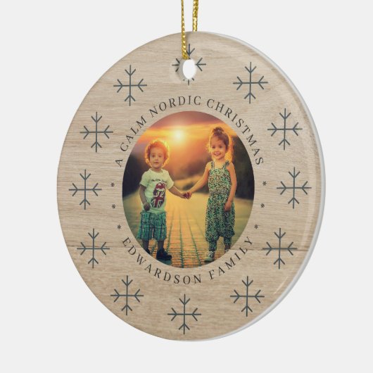 Create your own nordic family photo christmas keramisch ornament (Links)