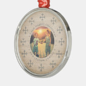 Create your own nordic family photo christmas metalen ornament (Links)