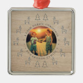 Create your own nordic family photo christmas metalen ornament (Voorkant)