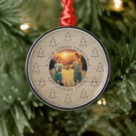 Create your own nordic family photo christmas metalen ornament
