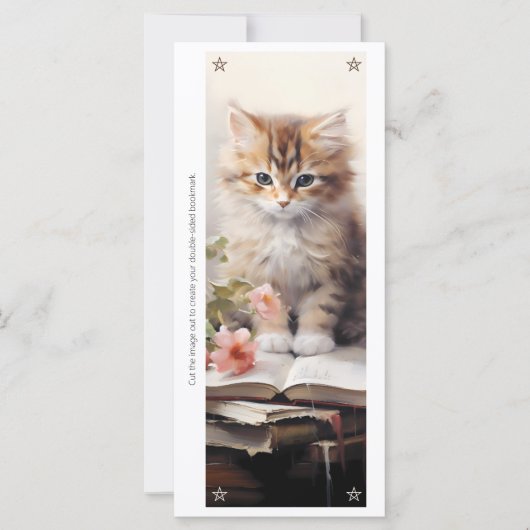 Create Your Own Orange Kitten Books Bookmark Card (Voorkant)