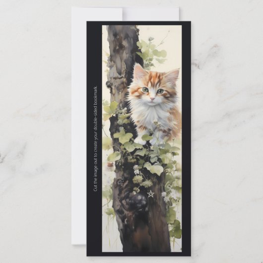 Create Your Own Orange Kitten Ivy Bookmark Card (Voorkant)