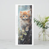Create Your Own Orange Kitten Vine Bookmark Card (Staand voorkant)