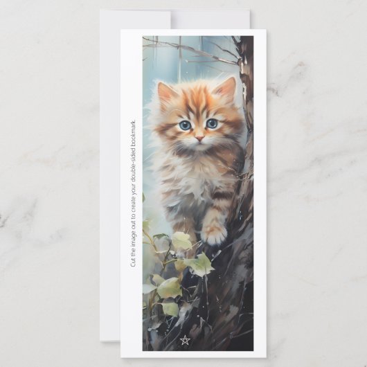 Create Your Own Orange Kitten Vine Bookmark Card (Voorkant)