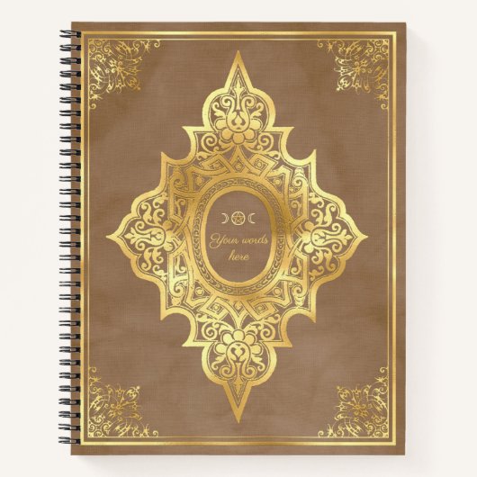 Create Your Own Ornate Gilded Beige Brown Notitieboek (Voorkant)