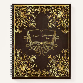 Create Your Own Ornate Gilded Grimoire Brown Notitieboek
