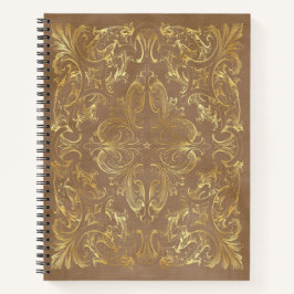Create Your Own Ornate Gilded Nut Brown Notitieboek