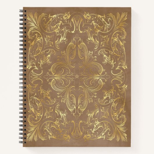 Create Your Own Ornate Gilded Nut Brown Notitieboek (Voorkant)