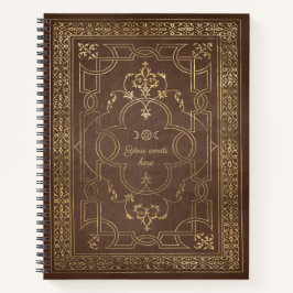 Create Your Own Ornate Gilded Umber Brown Notitieboek