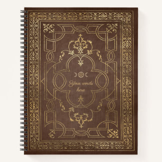 Create Your Own Ornate Gilded Umber Brown Notitieboek