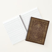 Create Your Own Ornate Gilded Umber Brown Notitieboek (Binnen)