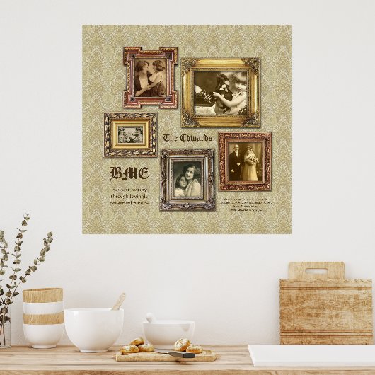 Create Your Own Ornate Gold Antique Frames Collage Poster (Keuken)