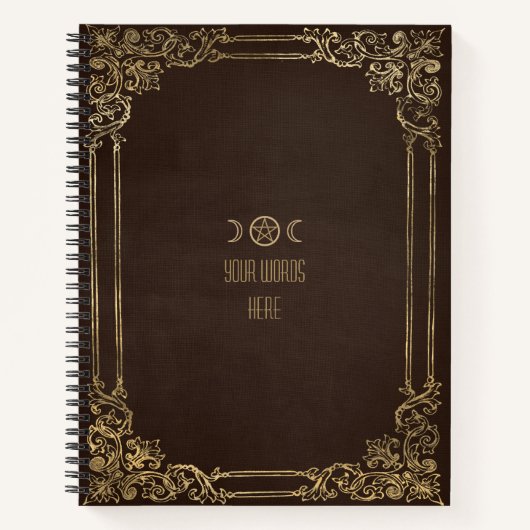 Create Your Own Ornate Golden Brown Notitieboek (Voorkant)