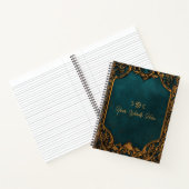 Create Your Own Ornate Teal & Tarnished Gold Notitieboek (Binnen)
