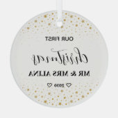 Create Your Own Our First Christmas Married Glas Ornament (Achterkant)