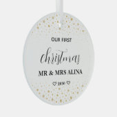 Create Your Own Our First Christmas Married Glas Ornament (Voorkant Rechts)
