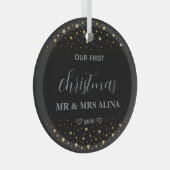 Create Your Own Our First Christmas Married Glas Ornament (Voorkant Rechts)