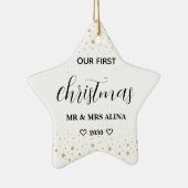 Create Your Own Our First Christmas Married Keramisch Ornament (Rechts)