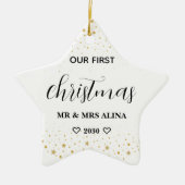 Create Your Own Our First Christmas Married Keramisch Ornament (Voorkant)