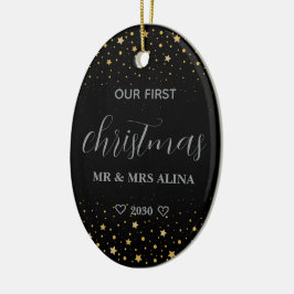 Create Your Own Our First Christmas Married Keramisch Ornament
