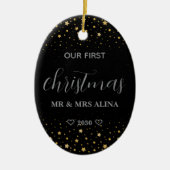Create Your Own Our First Christmas Married Keramisch Ornament (Voorkant)