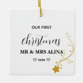 Create Your Own Our First Christmas Married Keramisch Ornament (Voorkant)