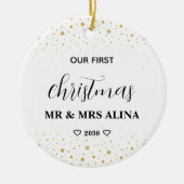 Create Your Own Our First Christmas Married Keramisch Ornament (Voorkant)