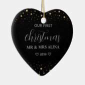Create Your Own Our First Christmas Married Keramisch Ornament (Rechts)