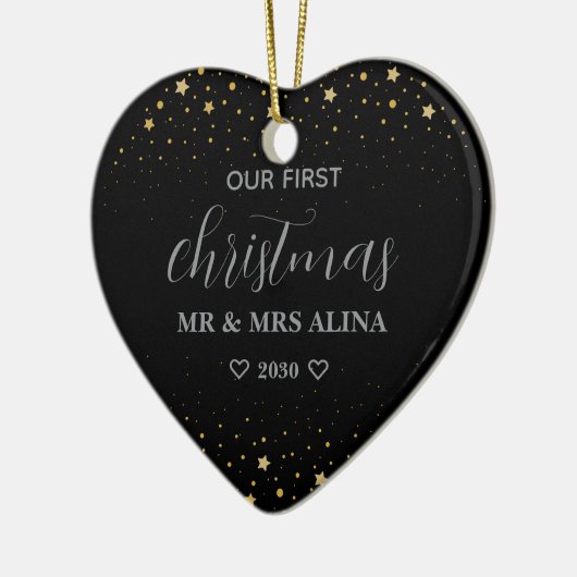 Create Your Own Our First Christmas Married Keramisch Ornament (Links)