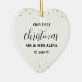 Create Your Own Our First Christmas Married Keramisch Ornament (Rechts)