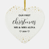 Create Your Own Our First Christmas Married Keramisch Ornament (Voorkant)