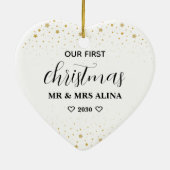 Create Your Own Our First Christmas Married Keramisch Ornament (Achterkant)