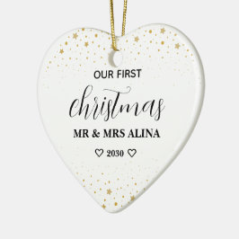 Create Your Own Our First Christmas Married Keramisch Ornament