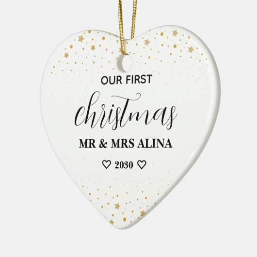 Create Your Own Our First Christmas Married Keramisch Ornament (Links)