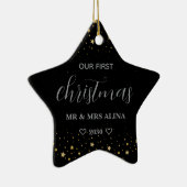 Create Your Own Our First Christmas Married Keramisch Ornament (Rechts)