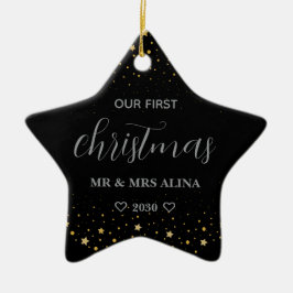 Create Your Own Our First Christmas Married Keramisch Ornament