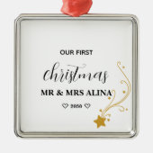 Create Your Own Our First Christmas Married Metalen Ornament (Voorkant)