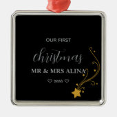 Create Your Own Our First Christmas Married Metalen Ornament (Voorkant)