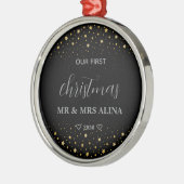 Create Your Own Our First Christmas Married Metalen Ornament (Links)