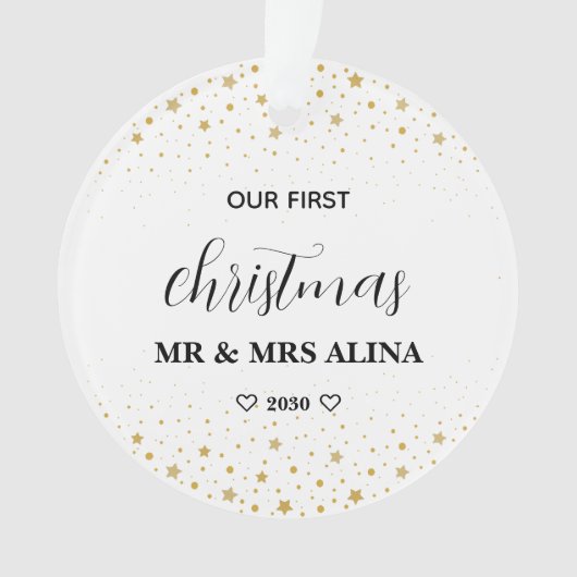 Create Your Own Our First Christmas Married Ornament (voorkant)