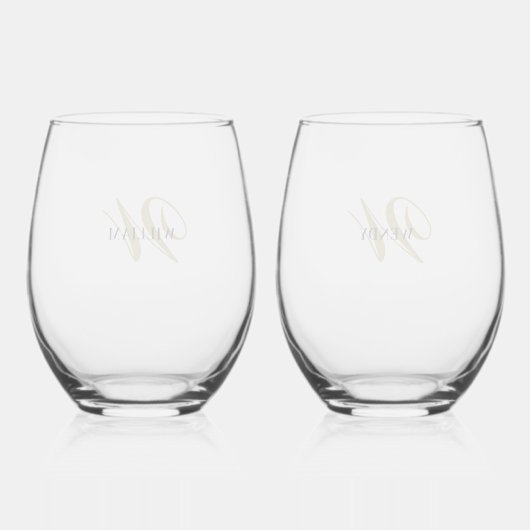 Create Your Own Personalize Add Monogram,Name Wijnglas Zonder Voet (Achterkant)