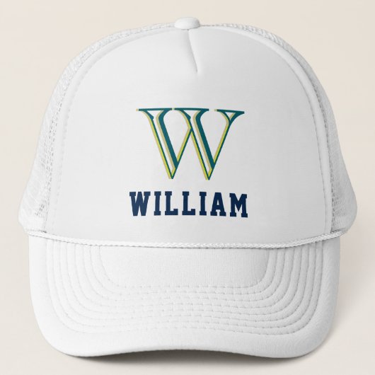 Create Your Own Personalize Branded Monogram Cap Trucker Pet (Voorkant)