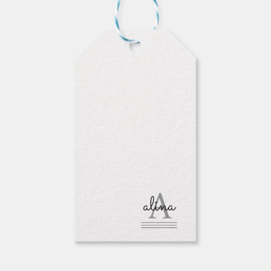 Create Your Own Personalize Monogram Cadeaulabel (Achterkant)