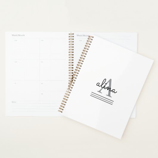 Create Your Own Personalize Monogram Spiral Planner (Display)