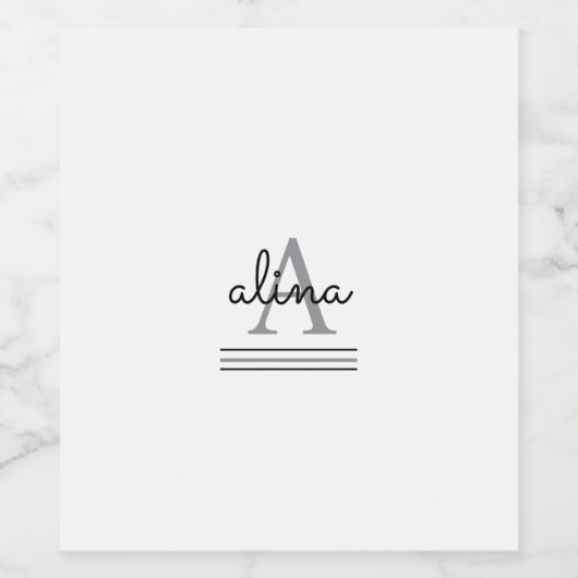 Create Your Own Personalize Monogram Wijn Etiket (Enkel label)