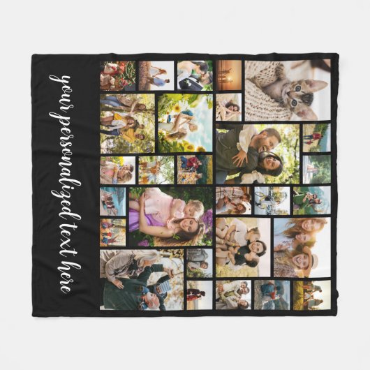 Create Your Own Personalized 28 Photo Collage Fleece Deken (Voorkant (Horizontaal))