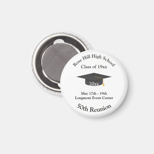 Create Your Own Personalized Class Reunion Magnet (Voorkant / Achterkant)
