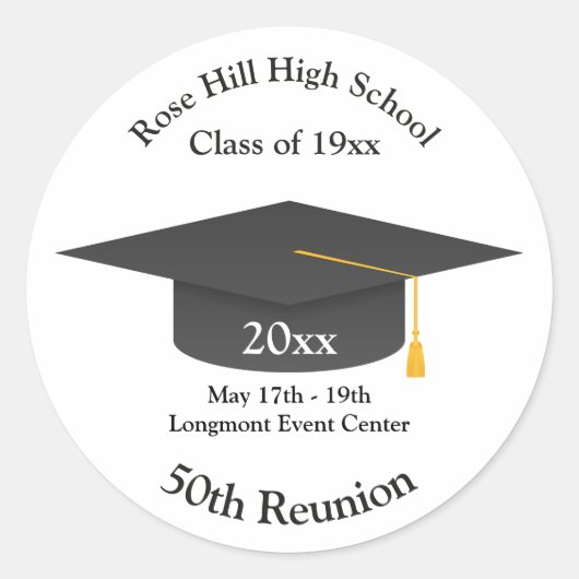 Create Your Own Personalized Class Reunion Sticker (Voorkant)